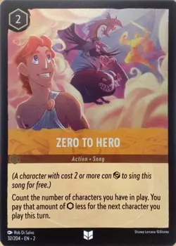 32/204 ZERO TO HERO RISE OF FLOODBORN FOIL UNCOMMON DISNEY LORCANA CARD - Image 1