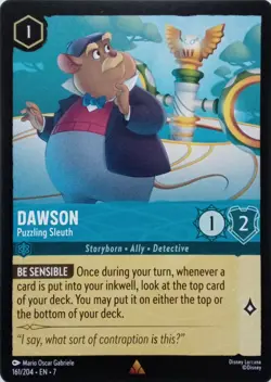 161/204 DAWSON PUZZLING SLEUTH EN7 RARE DISNEY LORCANA CARD - Image 1