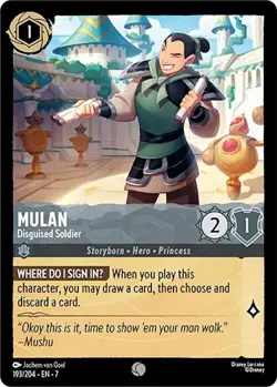 Disney Lorcana Archazia's Island - 193 Mulan Disguised Soldier - Common Non Foil - Image 1