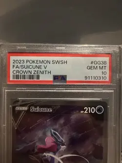 PSA 10 GEM MINT Suicune V GG38/GG70 Crown Zenith Holo Pokemon Card - Image 3