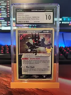 Pokemon TCG Greninja Gold Star SWSH144 Celebrations Holo Rare Card CGC 10 - Image 1
