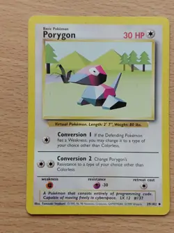 Pokemon TCG Trading Card Game Porygon Base Set 39/102 Regular 1999 - Image 1