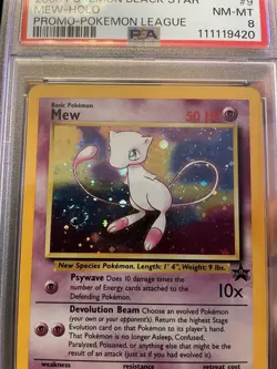 Pokemon TCG Mew 151 Black Star Promo Pokemon League PSA 8 Swirl 🌀 - Image 4
