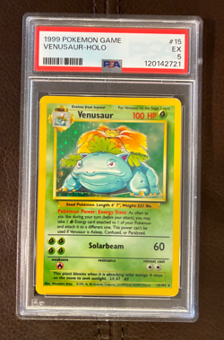 Vintage 1999 Pokemon Venusaur Holo #15/102 PSA 5 - Image 3