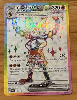 Cinderace EX 157 Scarlet & Violet - Stellar Crown NM + 2 FREE BONUS CARDS - Image 1