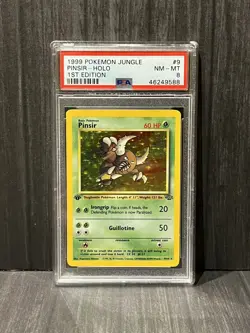 Pinsir 1st Edition PSA 8 Jungle #9 Pokemon 1999 Holo Rare - Image 1