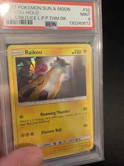 PSA 9 2017 Pokemon Sun & Moon Raikou - Holo S.L - Crkd.Ice L.P.P.THM.DK. #32 - Image 3