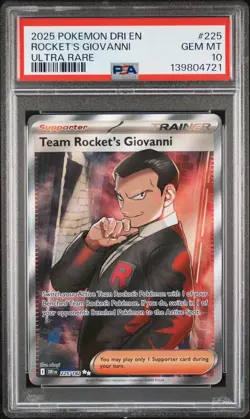 2025 POKEMON DRI EN-DESTINED RIVALS ULTRA RARE TEAM ROCKET'S GIOVANNI PSA 10 - Image 1