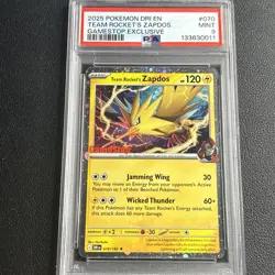 Pokemon Team Rocket's Zapdos GameStop Exclusive Holo Rare #070 PSA 9 Mint - Image 1