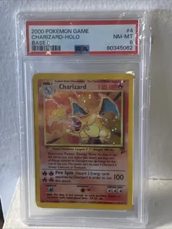 PSA 8 ~ 2000 POKEMON GAME #4 CHARIZARD-HOLO ~ BASE II - Image 1