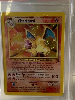 PSA 8 ~ 2000 POKEMON GAME #4 CHARIZARD-HOLO ~ BASE II - Image 4
