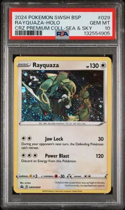 PSA 10 Rayquaza Crown Zenith Sea Sky Premium Collection SWSH BSP 29 Pokemon TCG - Image 1