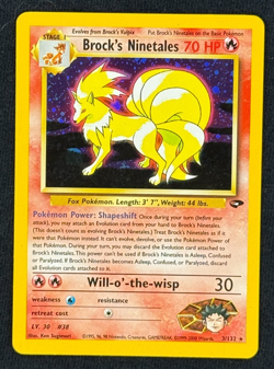 BROCK'S NINETALES *Holo Rare* (LP/NM) - 03/132 Gym Challenge - Pokemon TCG - Image 1
