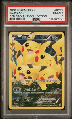2016 POKEMON GENERATIONS RADIANT COLLECTION PIKACHU #RC29 PSA 8 NM #114761555 - Image 1