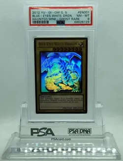 YUGIOH GLD5-EN001 BLUE-EYES WHITE DRAGON GHOST RARE HOLO FOIL PSA 8 NM #68828129 - Image 1
