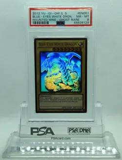 YUGIOH GLD5-EN001 BLUE-EYES WHITE DRAGON GHOST RARE HOLO FOIL PSA 8 NM #68828129 - Image 2