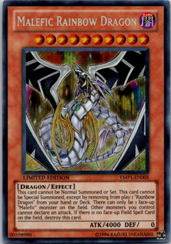 Malefic Rainbow Dragon - Secret Rare - YMP1-EN005 - Limited Edition - Image 1