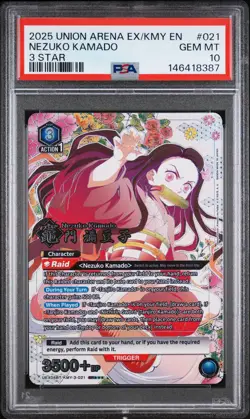 PSA 10 Nezuko Kamado 3 star *** Union Arena Demon Slayer Kimetsu No Yaiba Vol.2 - Image 3