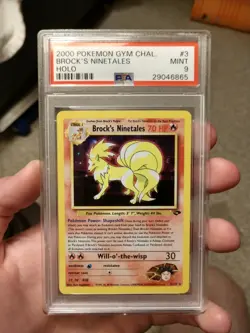 PSA 9 MINT Brock's Ninetales 3/132 Gym Challenge 2000 Holo Rare Pokemon Card - Image 1