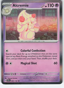 Alcremie 065/142 Rare Holo SV07: Stellar Crown NM Pokemon - Image 1
