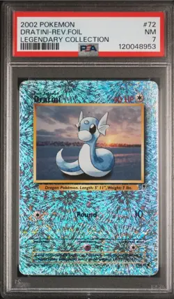 2002 Pokemon Legendary Collection Reverse Foil Dratini #72 PSA 7 - Image 1
