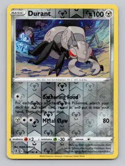 Reverse Holo Durant 132/192 Uncommon SWSH02: Rebel Clash Pokemon - Image 1