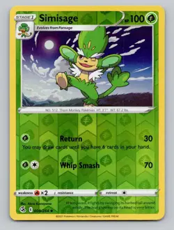 Reverse Holo Simisage 008/264 Uncommon SWSH08: Fusion Strike Pokemon - Image 1