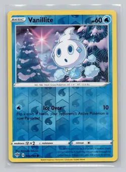 Reverse Holo Vanillite 045/189 Common SWSH03: Darkness Ablaze Pokemon - Image 1