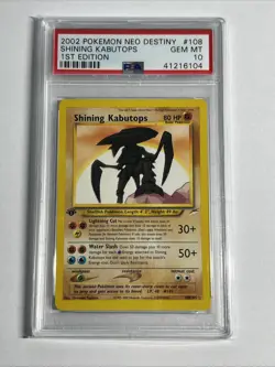 Pokemon Shining Kabutops Neo Destiny 1st Edition Holo #108 PSA 10 Gem Mint - Image 1