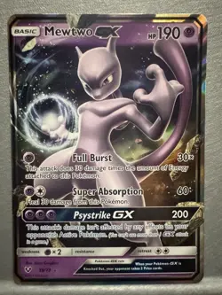 Pokemon Card Mewtwo GX Shining Legends Ultra Rare Full Art Holo 39/73 - NM - Image 1