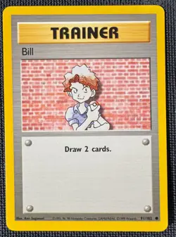 BILL 91/102 COMMON BASE SET POKEMON SHADOWLESS MP - Image 1