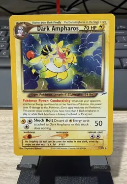 Pokemon Dark Ampharos Holo 1/105 Swirl Neo Destiny - Image 1