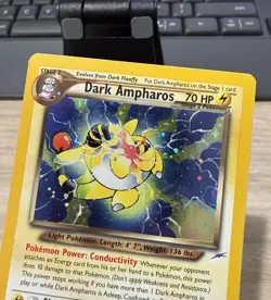 Pokemon Dark Ampharos Holo 1/105 Swirl Neo Destiny - Image 2