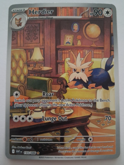 Herdier 155/086 Illustration Rare NM/M Pokemon Scarlet Violet White Flare - Image 1