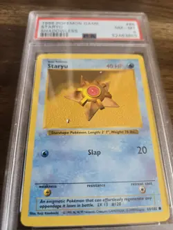 Rare PSA 8 MINT Staryu Shadowless #65 1999 Base Set Pokemon Card - Image 2