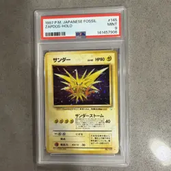 1997 POKEMON JPN FOSSIL #145 ZAPDOS-HOLO PSA 9 - Image 1