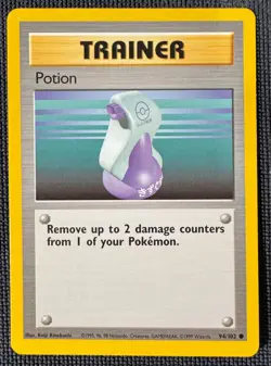 POTION 94/102 COMMON BASE SET POKEMON SHADOWLESS NM - Image 1