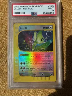 Pokemon Celebi Skyridge Crystal Reverse Holo Secret Rare #145 PSA 9 Mint - Image 1