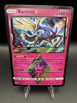 Xerneas Prism Star 144/214 Pokemon Sun & Moon Lost Thunder Holo Rare 2018 - Image 1
