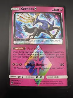Xerneas Prism Star 144/214 Pokemon Sun & Moon Lost Thunder Holo Rare 2018 - Image 3