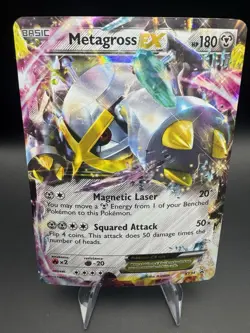 Shiny Metagross EX XY34 XY Pokemon Black Star Promo Holo Card DMG - Image 1