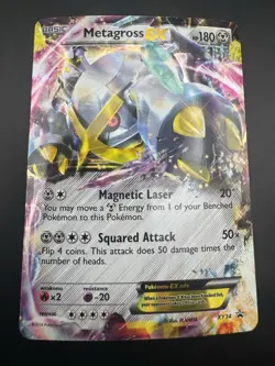 Shiny Metagross EX XY34 XY Pokemon Black Star Promo Holo Card DMG - Image 3