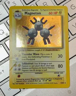 Pokemon TCG Magneton Base Set 9/102 Unlimited Holo Rare / LP - Image 1