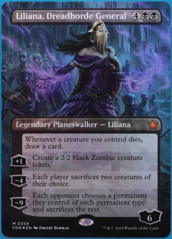 Liliana, Dreadhorde General (Borderless 359) FOIL Foundations NM (500335) - Image 1