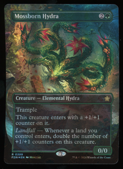 Mossborn Hydra - Mana Foil - Borderless - MTG Foundations - RareCo - Image 1