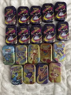 Lot Of 19 Empty Pokemon Tins - 151, ME PRE (NO PACKS) - Image 1