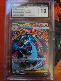 Pokemon Mega Charizard X ex 023 Me: Mega Evolution Promo Holo CGC 10 2025 - Image 1