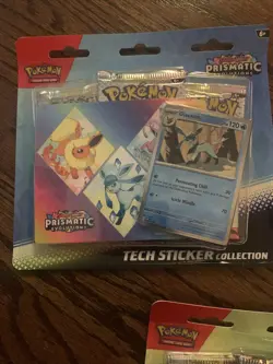 3 Pokemon TCG SV8.5 Prismatic Evolutions Tech Sticker Collection Blister Sealed - Image 2