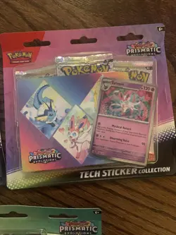 3 Pokemon TCG SV8.5 Prismatic Evolutions Tech Sticker Collection Blister Sealed - Image 3
