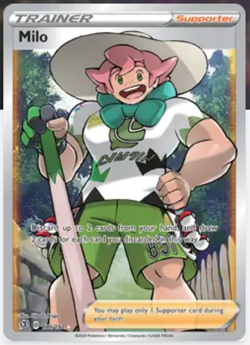 NM Pokemon TCG Milo (Full Art) 190/192 Swsh02: Rebel Clash Holo - Image 1